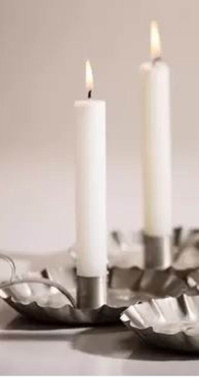 10" Antique White USA-Made Long-Burning No-Drip Candles (Set of 2)